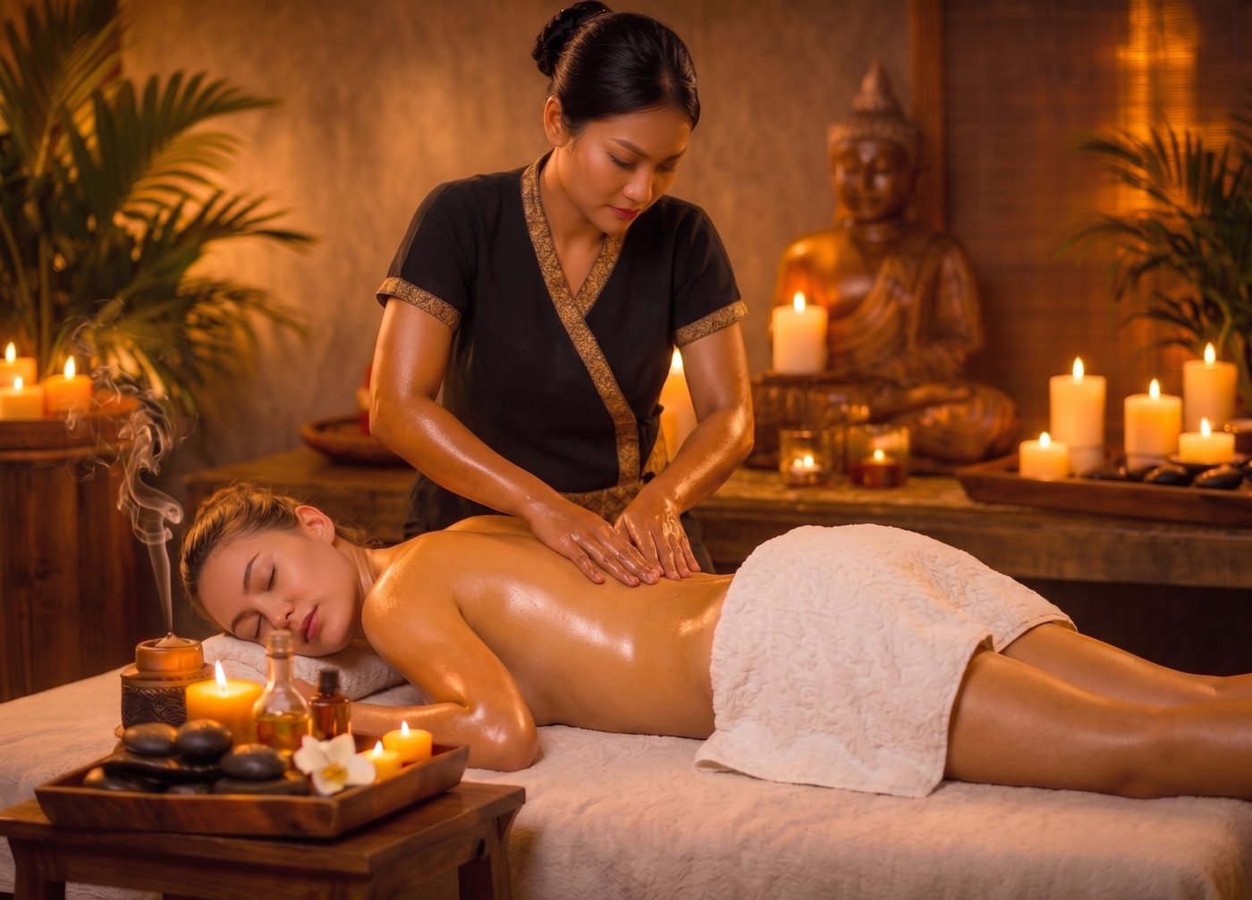 Full body oil relaxation massage