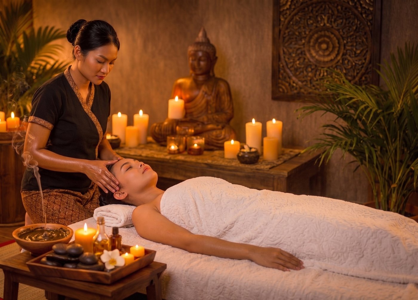 Back, head and shoulders massage